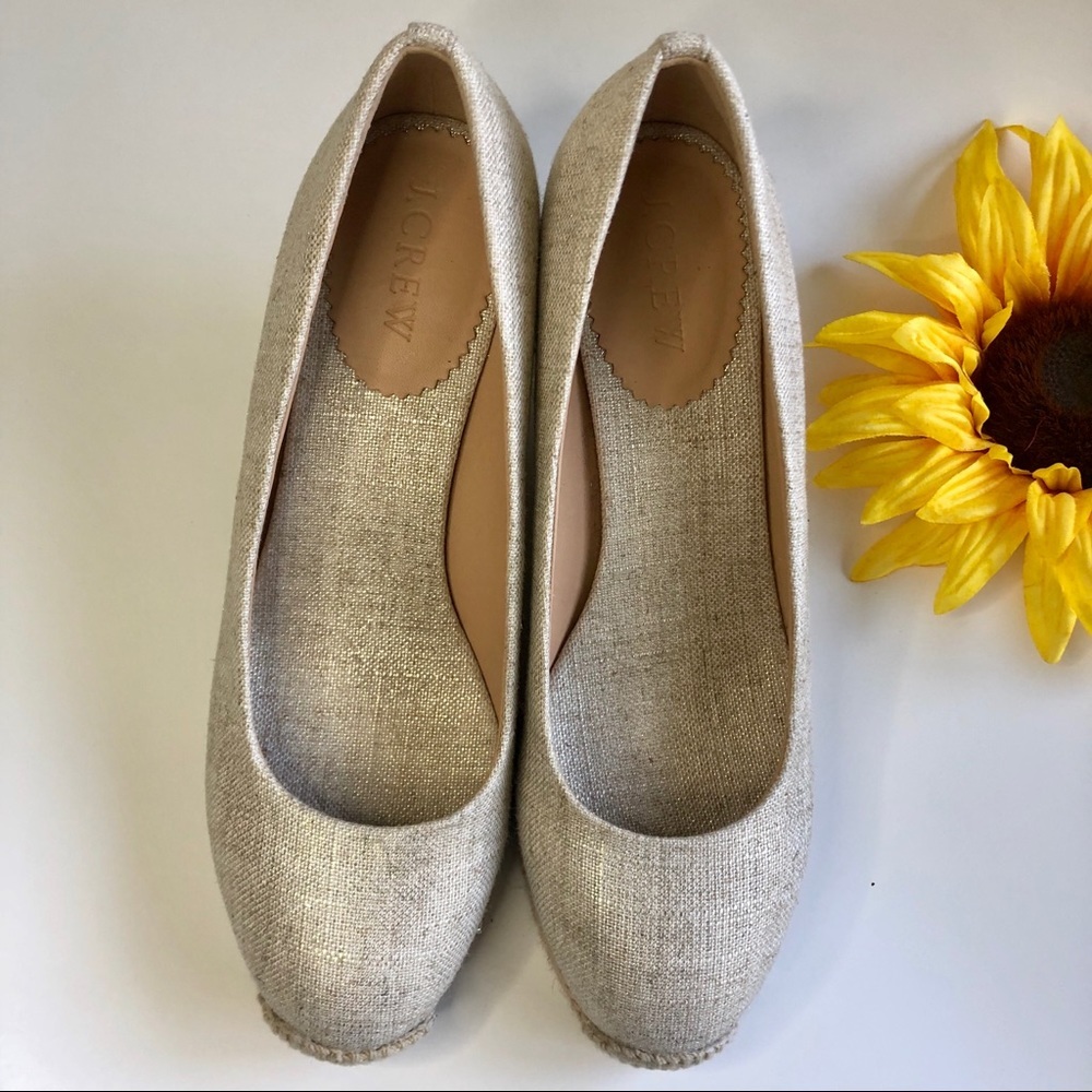 J. Crew Metallic gold Wedge - Size 6.5 - Picture 3 of 8